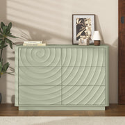 6 Drawer Dresser for Bedroom, 46.5' Wide Modern Large Chest of Drawers with Handle Free & Ripple Design,Wooden Clothes Storage Organizer for Closet, Nursery, Living Room, Apartment, Sage Green