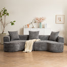 Switch Modern Style Ultra Smooth Curved Sofa With 3 Pillows 2 image