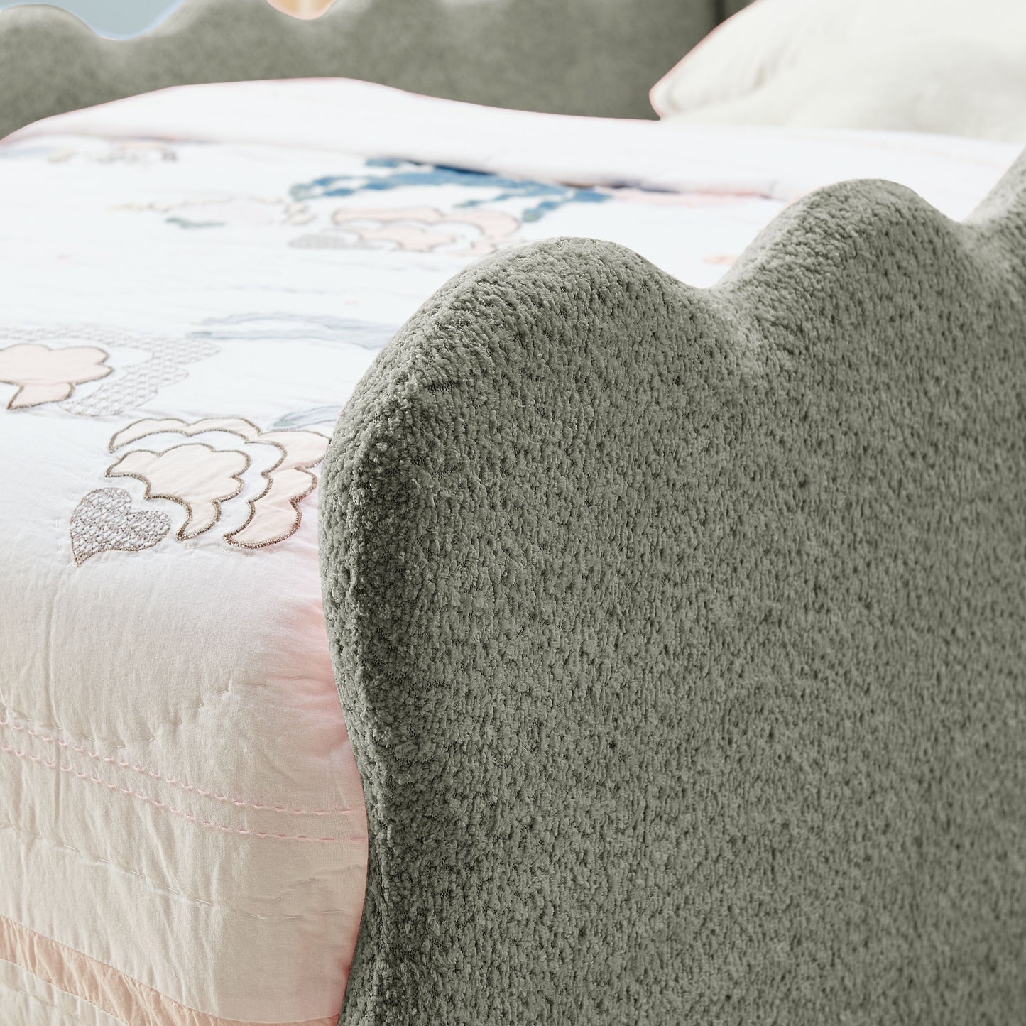 Cute Dinosaur Shaped Bed With Safety Guardrail, Toddler Frame