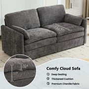Cozy Upholstered Cushion Loveseat Sofa For Living Room