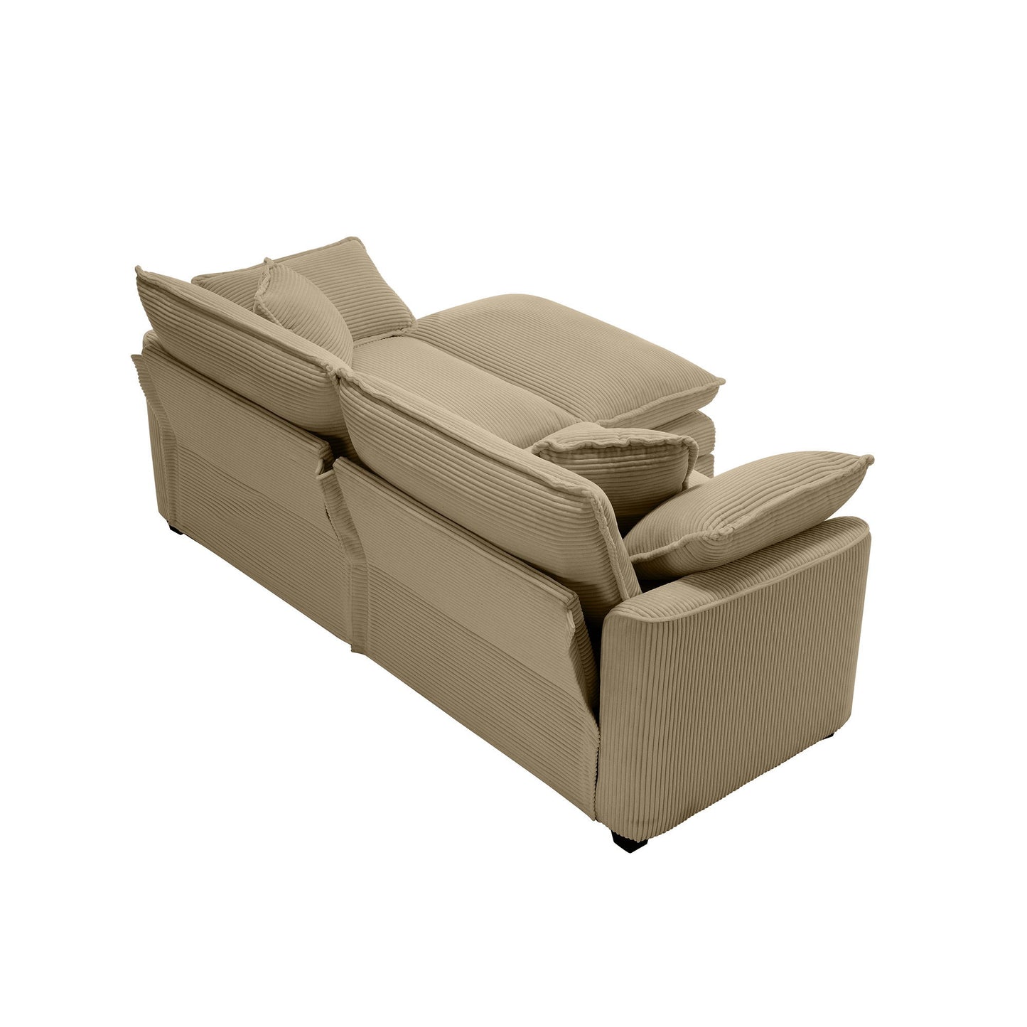 Modern Oversized Modular Cushion Sofa With Ottoman, Low Back, Deep Seating Sofa Set