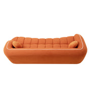 98.4' Modern Compressed Sofa, Cloud Couch 3-Seater Corduroy Sofa, No Assembly Required, Bubble Channel Tufted Couch with 2 Pillows, Comfy Deep Seat for Living Room, Apartment, Office