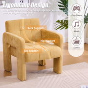 Modern Minimalist Casual Single Armchair Living Room, Bedroom, Office Area Upholstered Chair Comfortable Padded Armchair Nordic Style Casual Seating