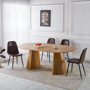 1+4,5pieces dining set, Table metal leg Mid-century Dining Table for 4-6 people With MDF Table Top, Pedestal Dining Table, End Table Leisure Coffee Table
