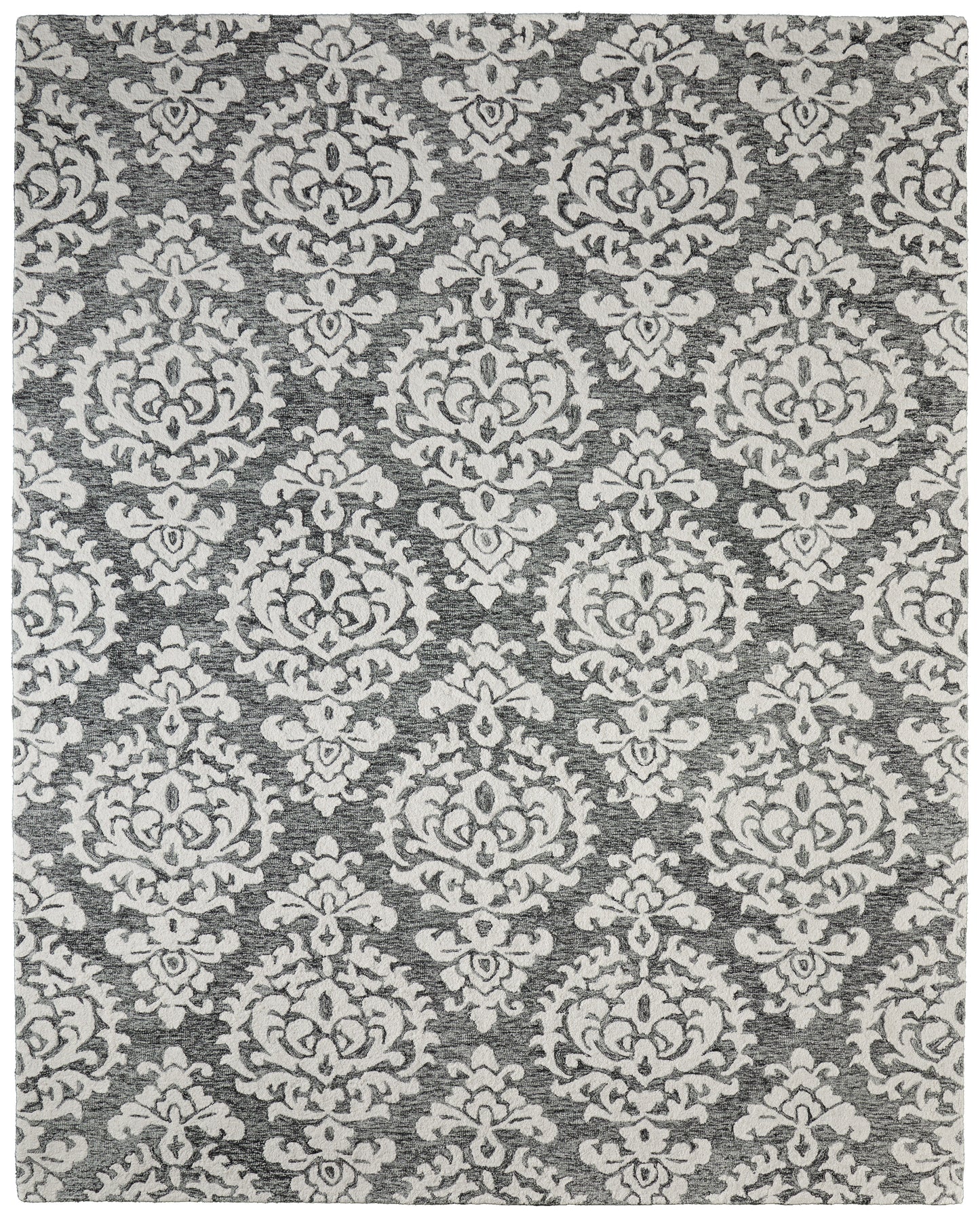 Belfort Traditional Floral & Botanical, Gray/Ivory/Black