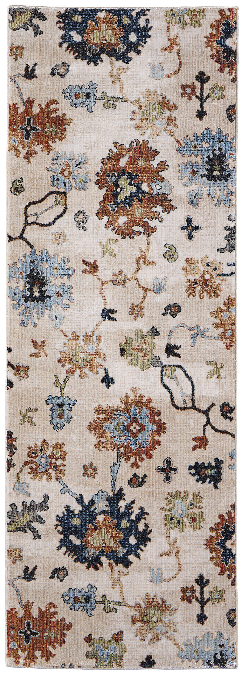 Melrose Transitional Floral & Botanical, Ivory/Red/Blue
