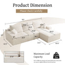 Switch L Shaped Sectional Sofa, Full Compression 3 Seater Cloud Couch With Chaise 3 image