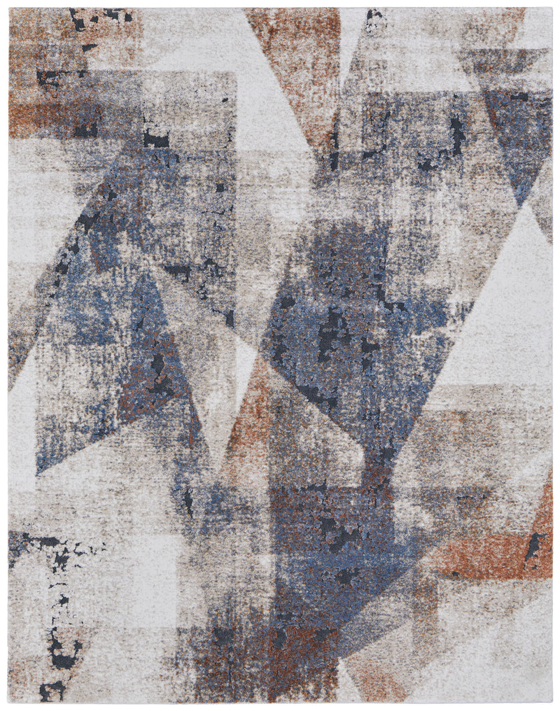 Gilmore Modern Color Block, Blue/Ivory/Taupe
