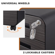 3 Drawer Mobile File Cabinet Under Desk Office, Simple Style Versatile Storage Cabinet For Legal / Letter / A4 Files, 5 Wheel Design Anti-Tilting Cold Rolled Steel Waterproof Moisture-Proof