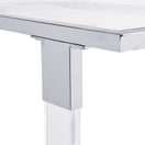 Switch Side Table, Sofa Table, Glass Top C Shape Square Table With Metal Base For Living Room, Bedroom, Balcony Home And Office 3 image
