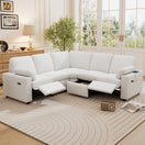 Switch Power Recliner Sectional Sofa Home Theater Reclining Sofa With Two USB Ports, Two Storage Drawers For Living Room 2 image