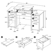 Rayna - 4 Drawer Office Desk With Lift-Top