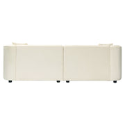 Curved Contemporary Sofa in Off-White: Plush Seating, Streamlined Design, and Durable Frame – Ideal for Stylish Living Spaces