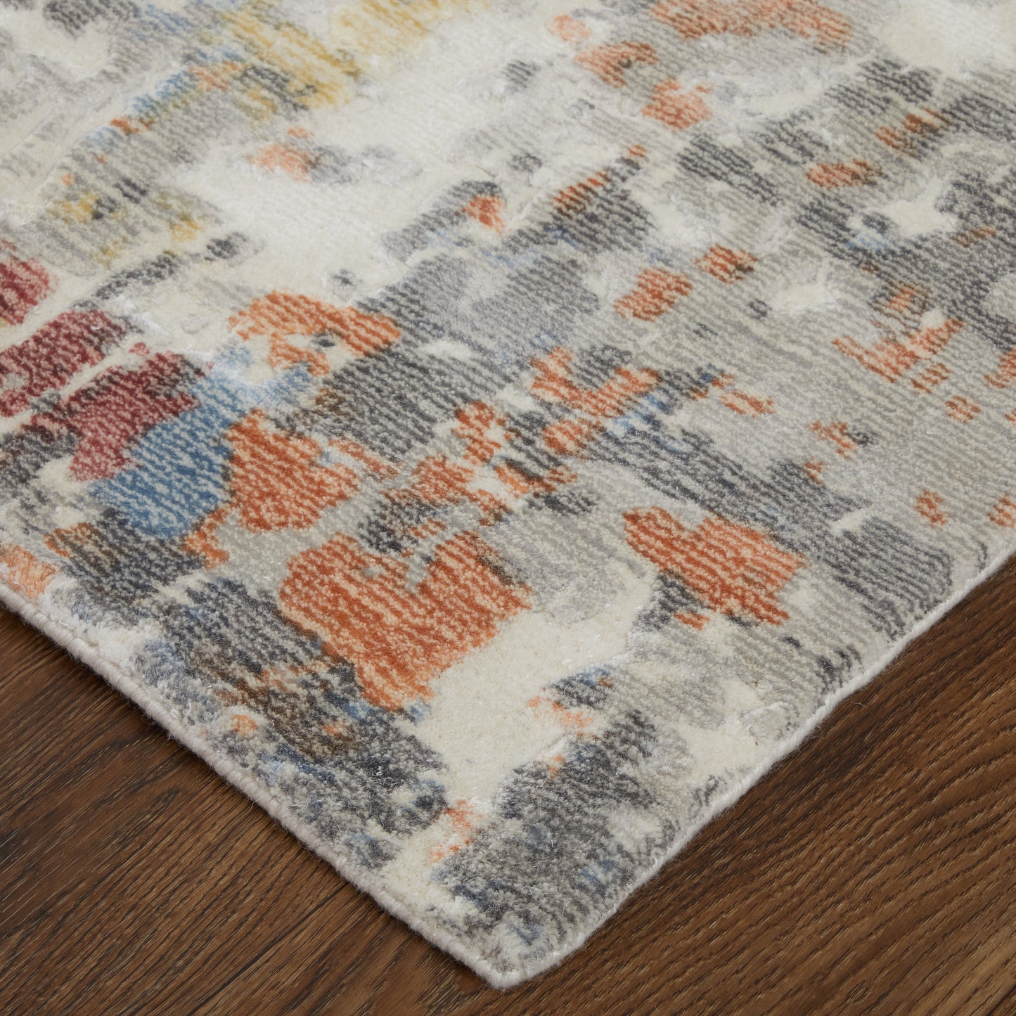 Braden Modern Abstract, Gray/Orange/Tan