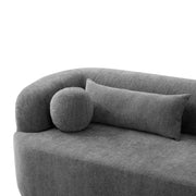 [NEW]86' Chenille Boneless Couch, Upholstered Sofa with Pillows, No Assembly Curved Cloud Couch with High-Density Foam, 3-Seater Luxury Modern Compressed Sofa for Living Room&Apartment