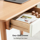 Switch Computer Desk Large Size Office Desk With 2 Drawers, Modern Simple Style PC Table With Gap Design For Home Office - White / Gray 3 image