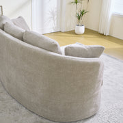 73.82' Wide Curved Sofa, Modern Luxury Plush Chenille Extra-Deep Seat, 5 Removable Cushions, Suitable For Small Spaces, Living Rooms, Bedrooms,Taupe