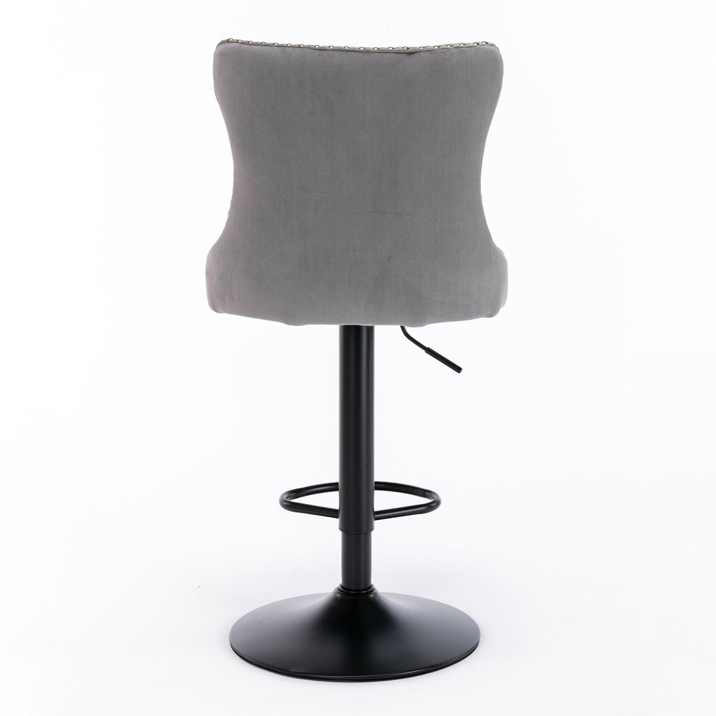 Swivel Barstools Adjusatble Seat Height, Modern Upholstered Bar Stools With Backs Comfortable Tufted For Home Pub And Kitchen Island (Set of 2)