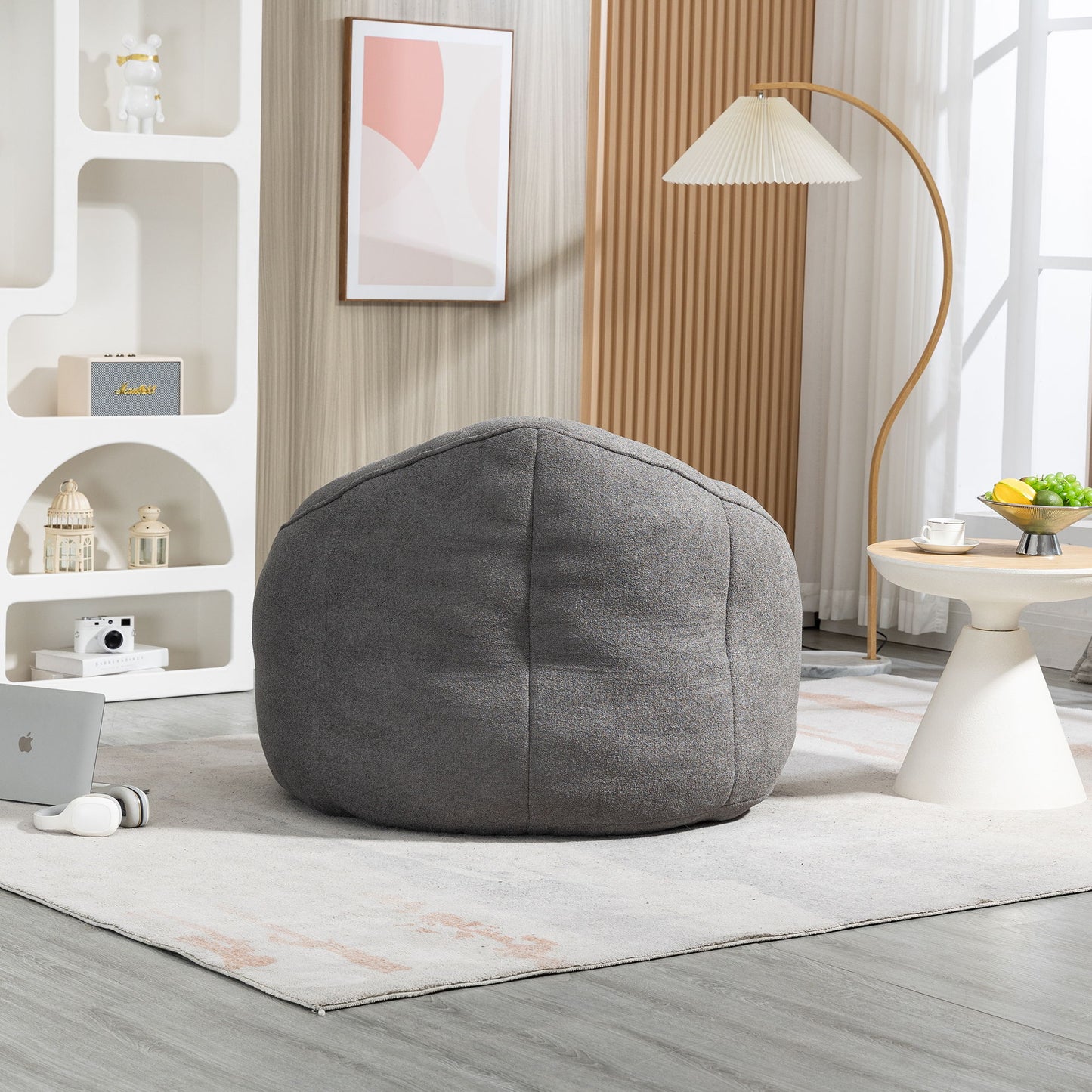 Bedding Bean Bag Sofa Chair High Pressure Foam With Footrest