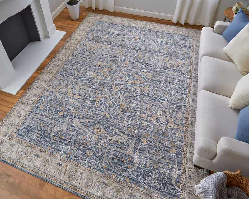 Pasha Transitional Ikat, Blue/Taupe/Ivory