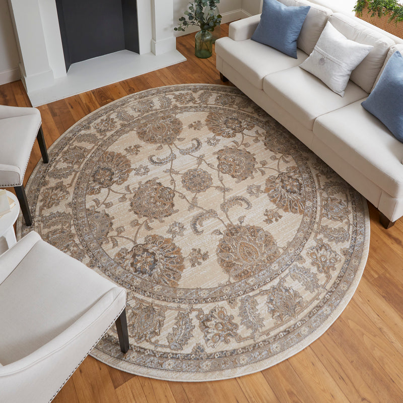 Celene Traditional Bordered, Tan/Ivory/Brown