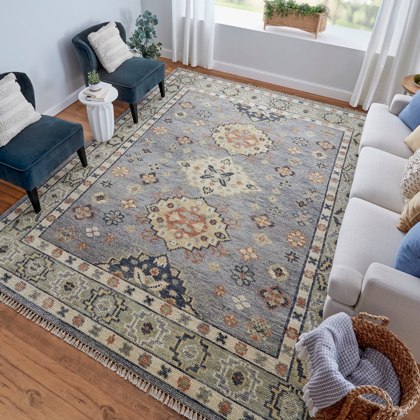 Fillmore Transitional Diamond, Blue/Taupe/Gray
