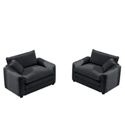 Modern Classic Fabric Single Chair Deep Seat Sofa With Pillow