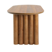 5-Piece Indoor Dining Set with Oval MDF Table and Beige PU Arm Chairs in Walnut Brown Finish