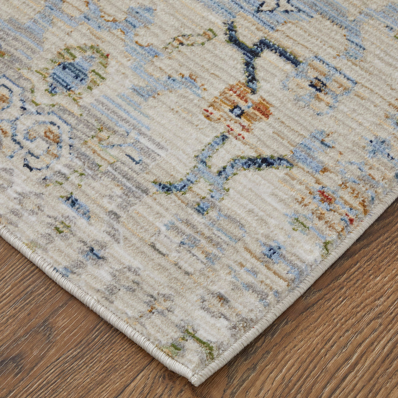 Melrose Transitional Distressed, Ivory/Green/Blue
