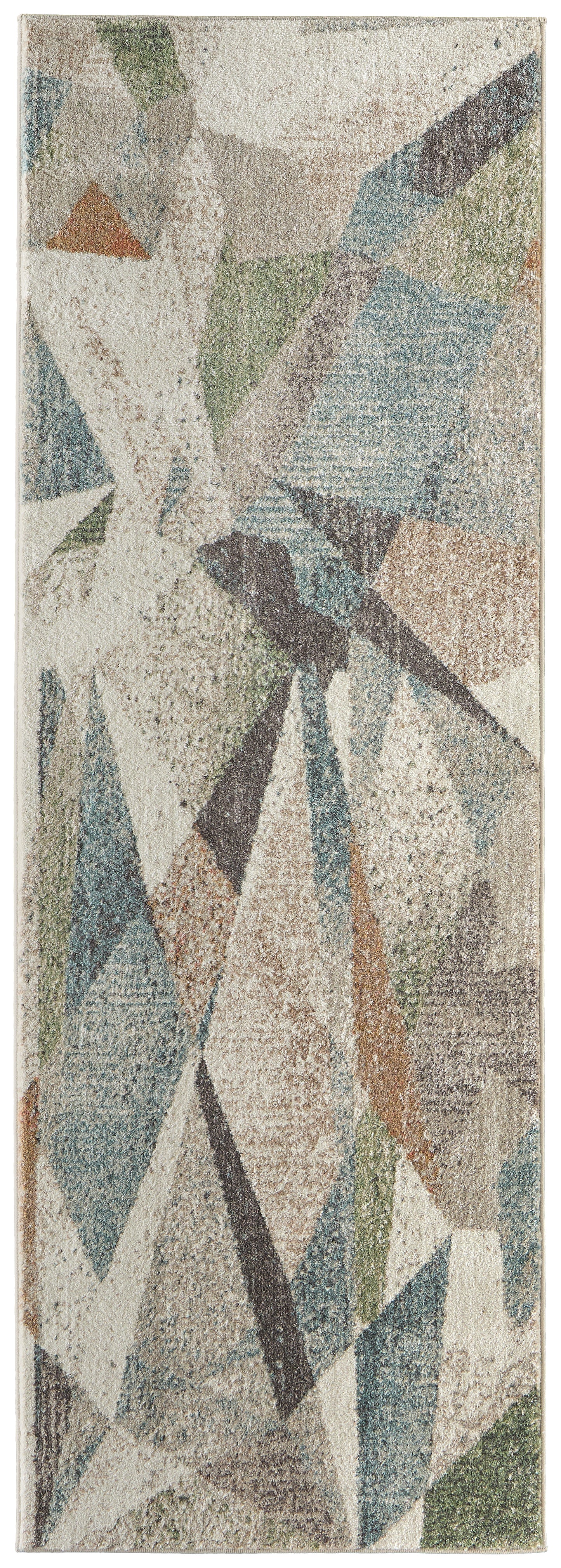 Eden Modern Color Block, Ivory/Blue/Green