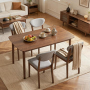 (Old SKU:T3971S00214)Stable Dining Table Set,Compact Kitchen Table and Chairs,Modern Style 5-piece Dining Table Set