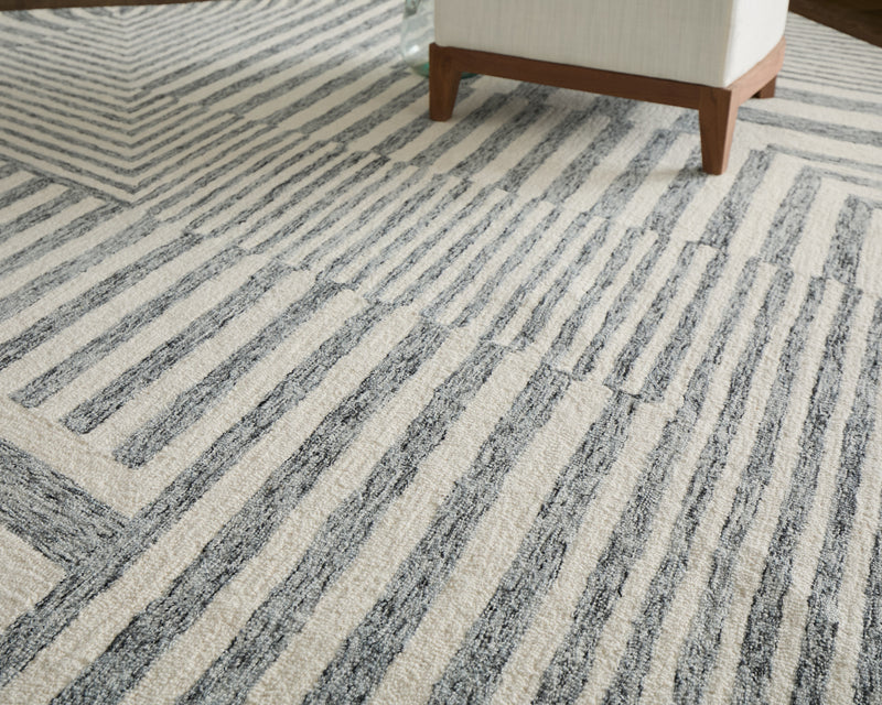 Wallace Modern Geometric, Gray/Ivory