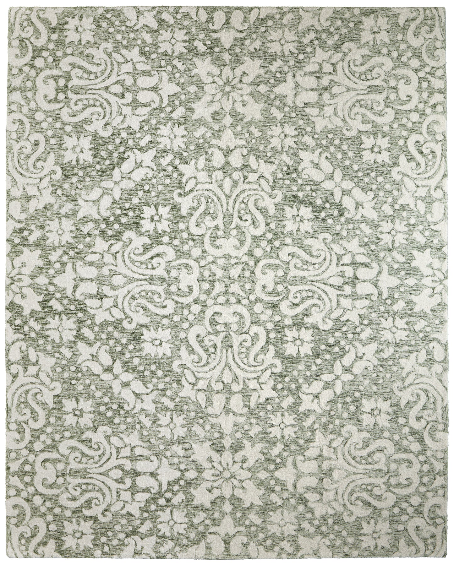 Belfort Traditional Floral & Botanical, Ivory/Green