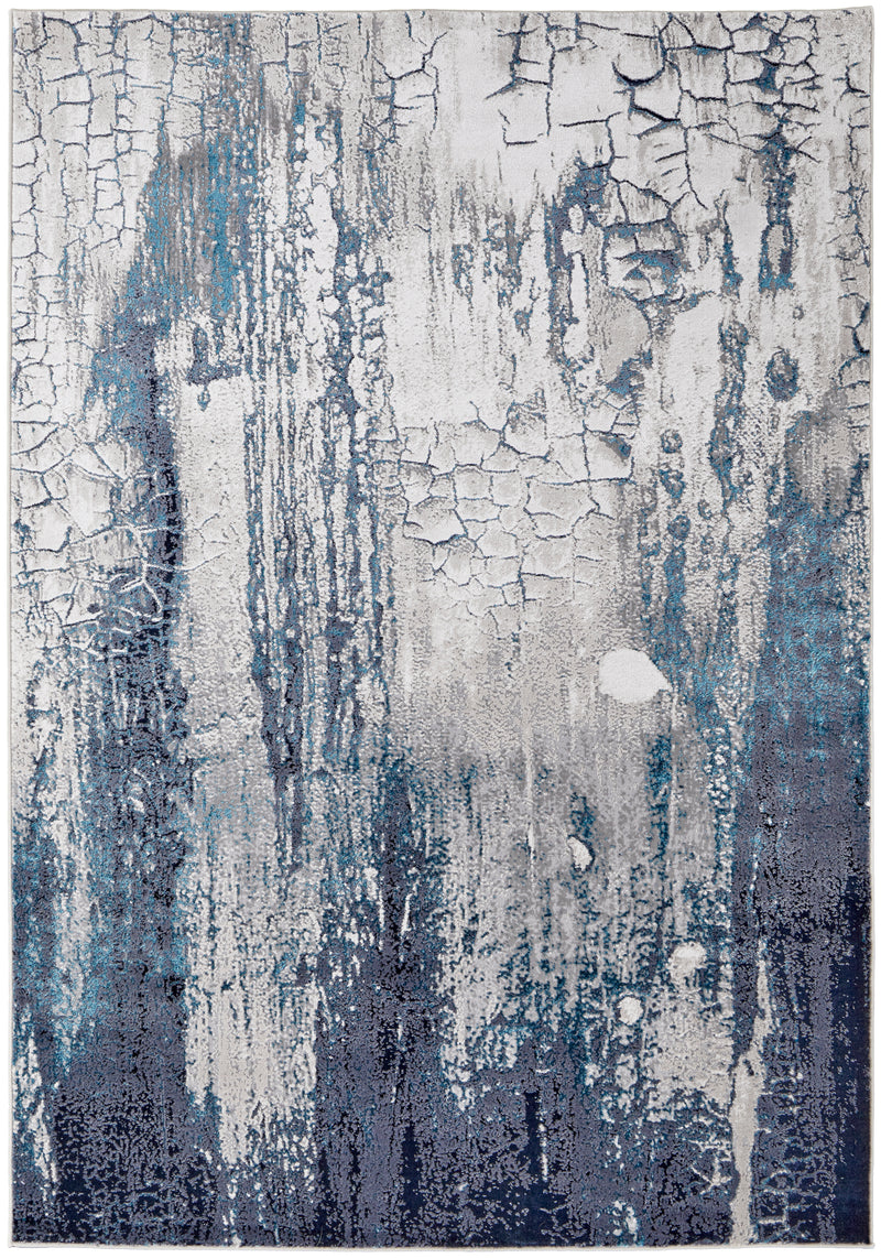 Indio Modern Abstract, Ivory/Blue/Black