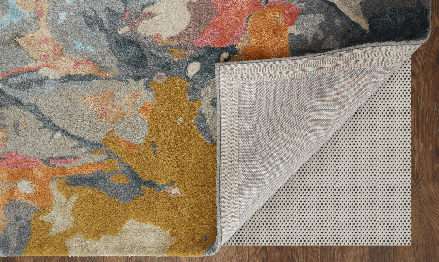 Dafney Transitional Floral & Botanical, Blue/Pink/Gray