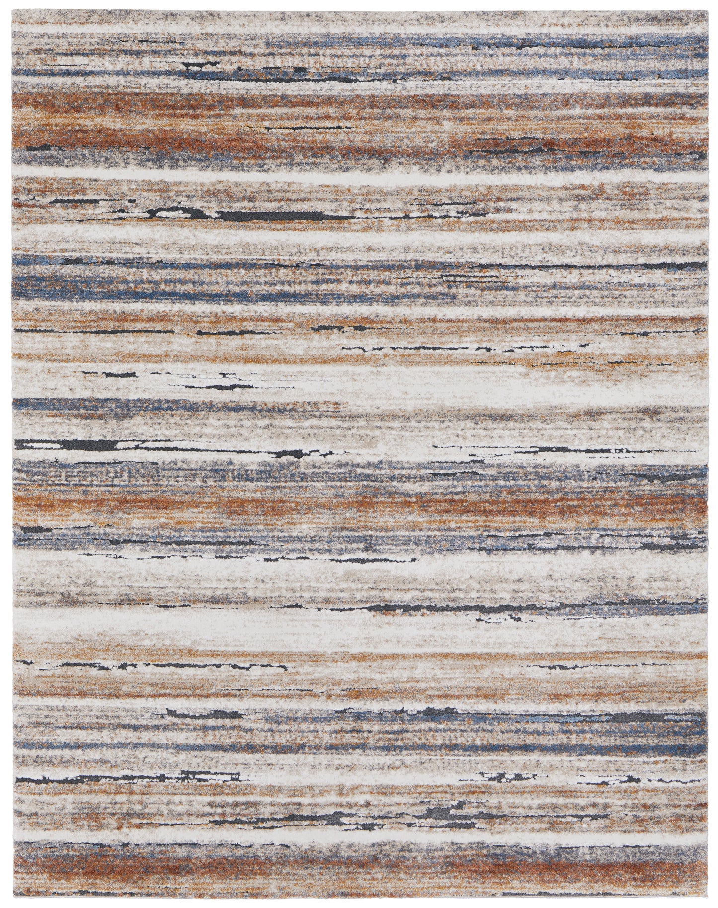 Gilmore Modern Stripes, Ivory/Orange/Gray