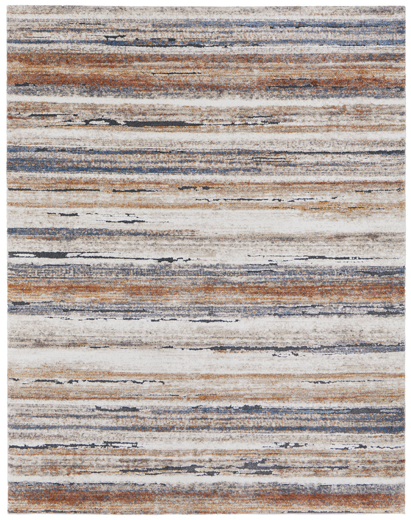 Gilmore Modern Stripes, Ivory/Orange/Gray