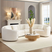 Classic Curved Tight Back Sofa, Upholstered Comfy Couch for Living Room Apartment, 4 Pillows
