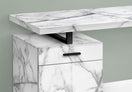 Switch Computer Desk, Home Office, Laptop, Left, Right Set-Up, Storage Drawers, Work, Marble Look Laminate, Contemporary, Modern - White 3 image