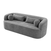[NEW]86' Chenille Boneless Couch, Upholstered Sofa with Pillows, No Assembly Curved Cloud Couch with High-Density Foam, 3-Seater Luxury Modern Compressed Sofa for Living Room&Apartment