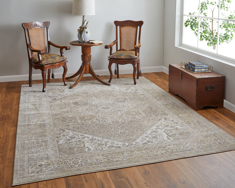 Celene Traditional Medallion, Brown/Ivory/Tan