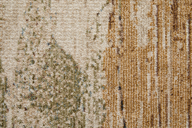 Pearson Modern Abstract, Green/Ivory/Brown