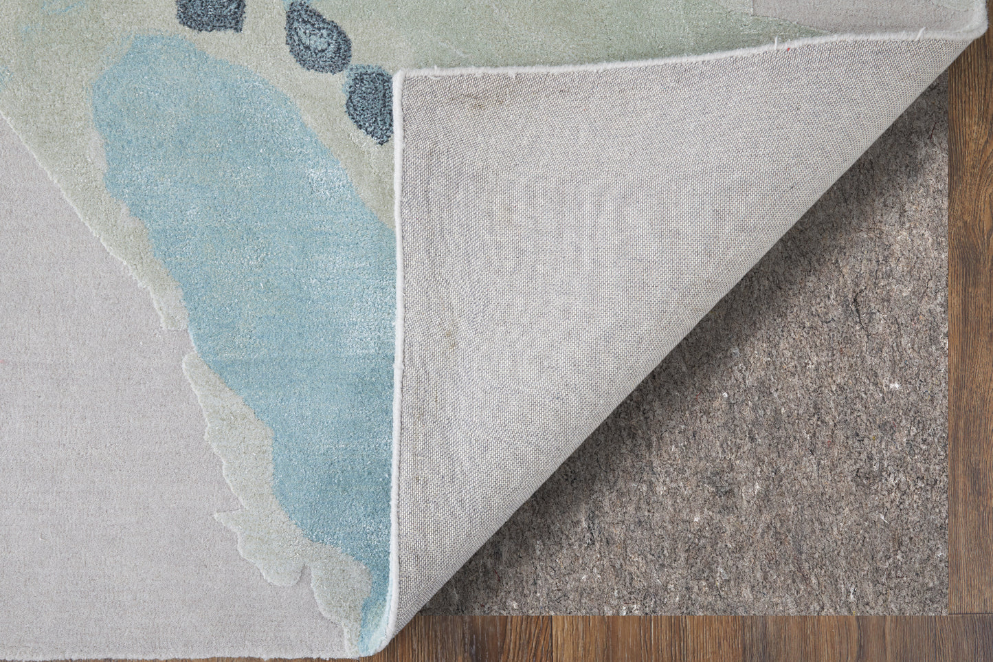 Kawai Modern Abstract, Green/Blue/Ivory