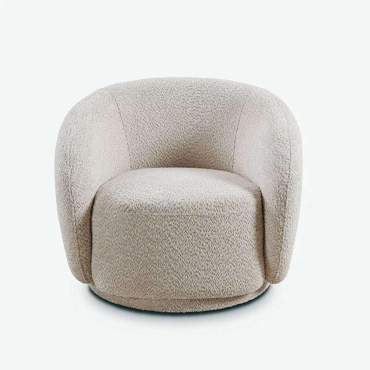 Swivel Accent Chair, Boucle Fabric Upholstered Barrel Chair, Single Sofa Single Armchair for Living Room