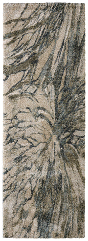 Skyview Modern Abstract, Gray/Green/Ivory