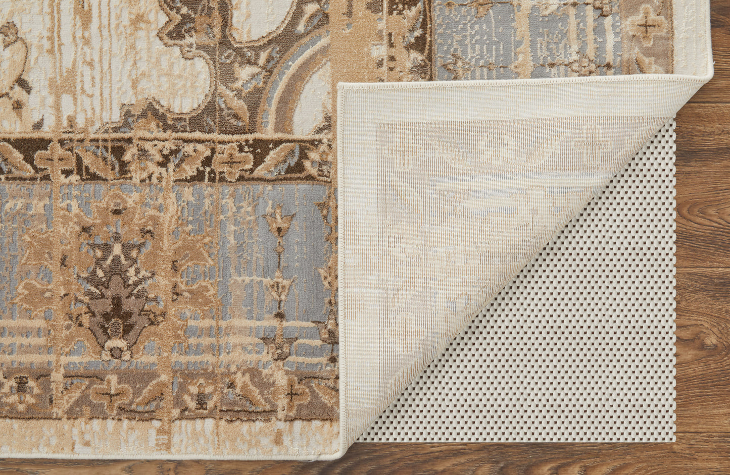 Celene Traditional Bordered, Tan/Brown/Gray