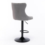Swivel Barstools Adjusatble Seat Height, Modern Upholstered Bar Stools With Backs Comfortable Tufted For Home Pub And Kitchen Island (Set of 2)