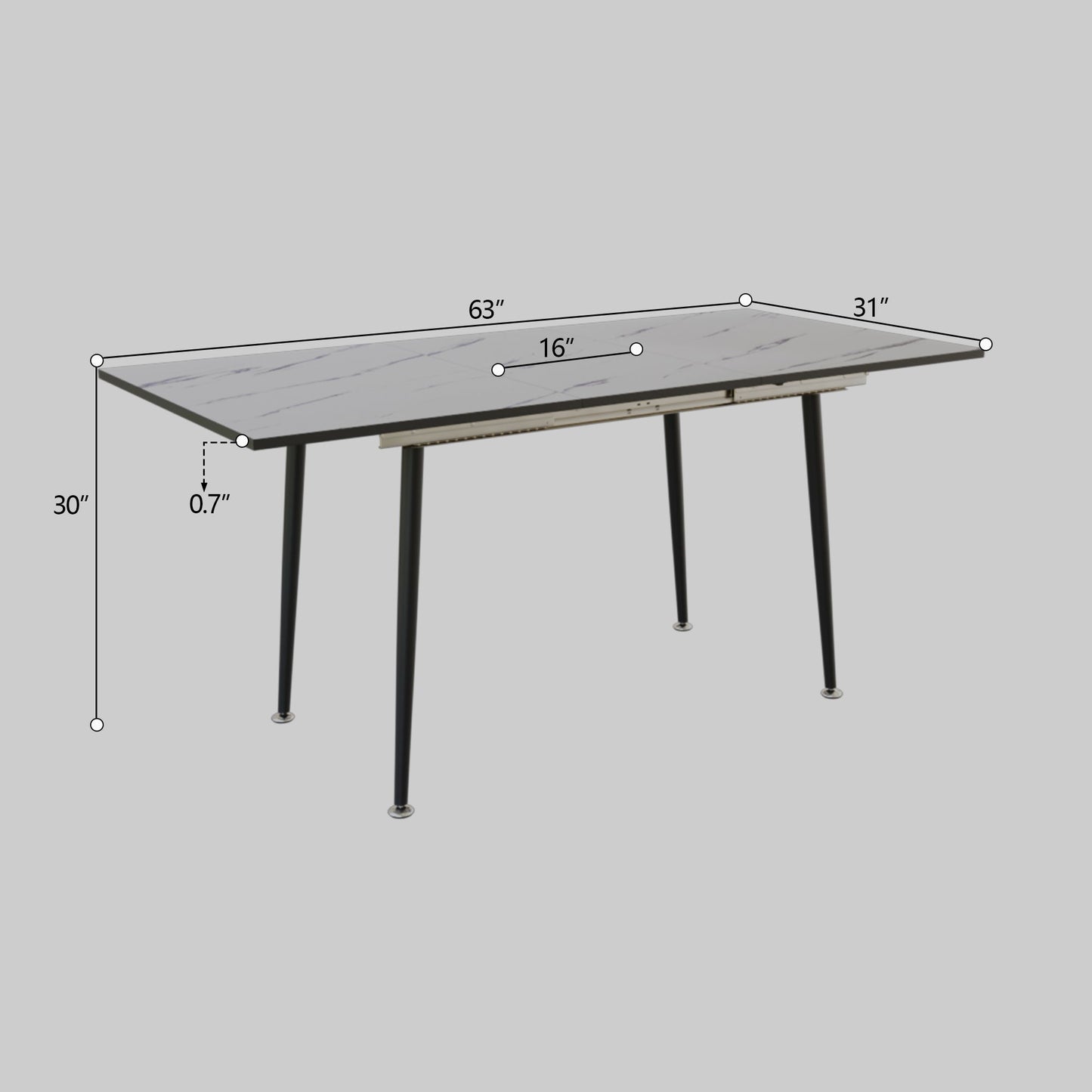 Modern Extendable Dining Table And Chair Set