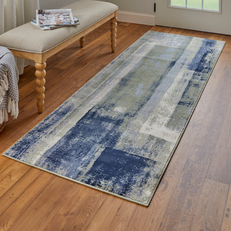 Clio Modern Abstract, Blue/Green/Ivory