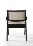 Switch Jasper - Dining Arm Chairs With Upholstered Seat (Set of 2) - Ebony Black / Beige 2 image